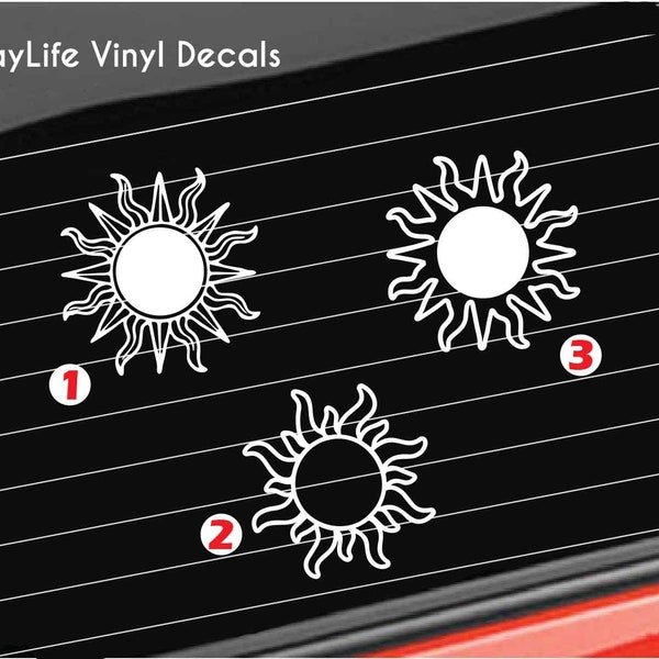 Sun Vinyl Decal, Abstract Sun Vinyl Decal, Ocean Sun Outdoors Decal Car/Truck/Home/Laptop/Computer/Phone Decal
