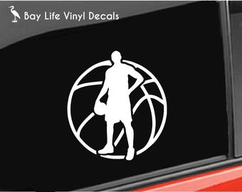 Basketball Player Vinyl Decal, Basketball Team Sticker, Basketball Home/Laptop/Computer/Truck/Car Bumper Sticker Decal