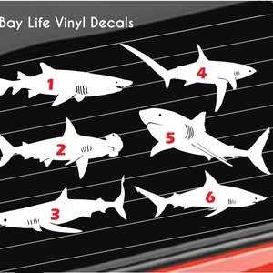 Shark Vinyl Decal, Various Sharks Decal, Shark Swimming Wall Vinyl Decal, Ocean Shark Decal Home/Laptop/Computer/Truck/Car Sticker Decal