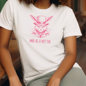 monochromatic rabbit Shirt Meme Style, mad hatter shirt, Funny Rabbit T-Shirt,  Animal Meme Rabbit Tee, alice in wonderland shirt,