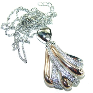 White Topaz Sterling Silver Necklace Handcrafted Elegant 925 Silver Jewelry Unique Gift for Her