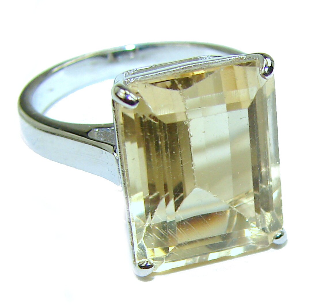 12.8 Carat Genuine Lemon Quartz .925 Sterling Silver 12.8 Carat Genuine Lemon Quartz .925 Sterling Silver