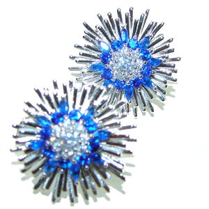 Blue Sapphire Earrings 5.5ct 925 Sterling Silver | Handmade Round Gemstone Elegant Gift for Women