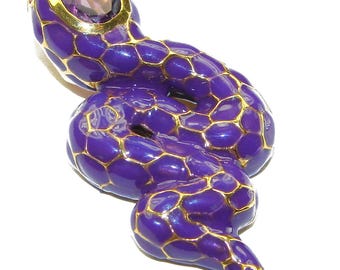 Pendentif Améthyste Violet En Argent Sterling 925 Fait Main - 2,75 Pouces - Neuf