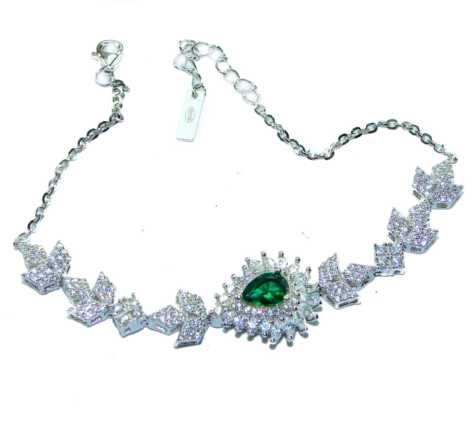 ヴィンテージ コロンビア産エメラルドブレスレット 925スターリング