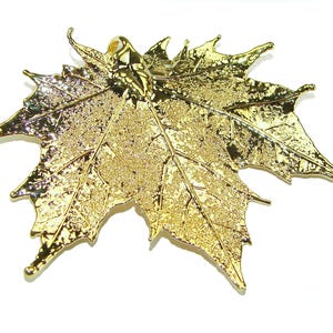 Gold Dipped Leaf Pendant, Sterling Silver, Real Leaf Necklace Handmade, Nature Inspired Gift