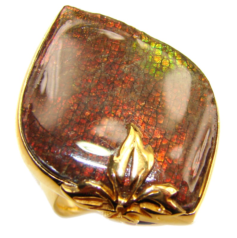 W dim L Adjustable Ammolite Sterling Silver Ring Size 7 1 code 30-sty-20-15 weight 12.20g 1 1 4 T 3 8 inch