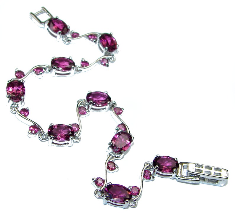 code 9-cze-20-224 weight 9.00g dim 3 8 inch Garnet Sterling Silver Bracelet