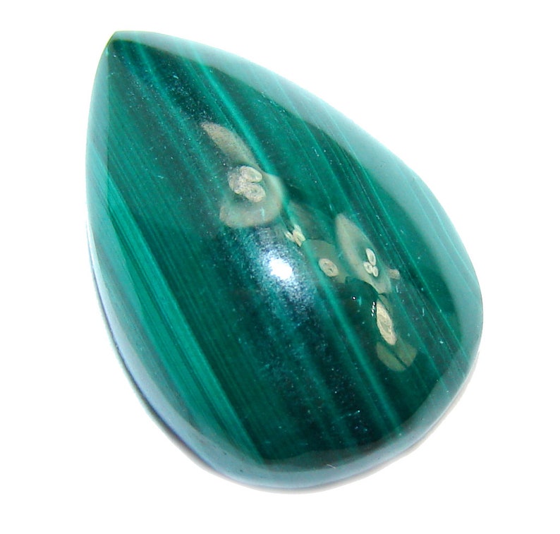 T- 3 8 inch W- 5 8 dim L- 7 8 Perfcet Green Malachite 25.5ct Stone cabochon code 19-lip-16-45 weight 6.20g