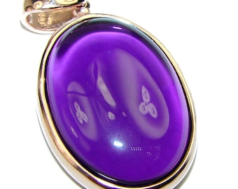 Vintage  Design  Amethyst 14K Gold over  .925 Sterling Silver handcrafted Pendant