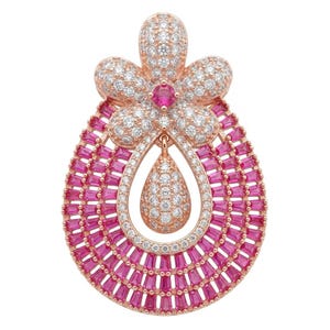 Colgante Julietta Ruby, gema roja talla pera hecha a mano, oro rosa de 18 quilates sobre plata de ley, regalo de joyería