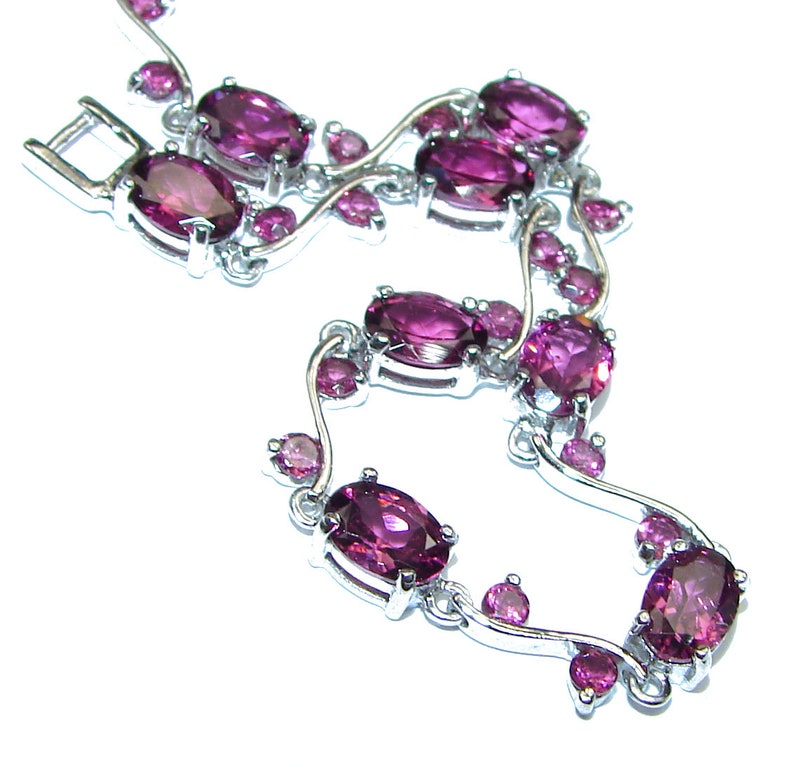 code 9-cze-20-224 weight 9.00g dim 3 8 inch Garnet Sterling Silver Bracelet