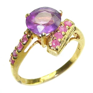 Amethyst Vintage Sterling Silver Ring size: 5, 925 Silver Handcrafted Gemstone Elegant Gift
