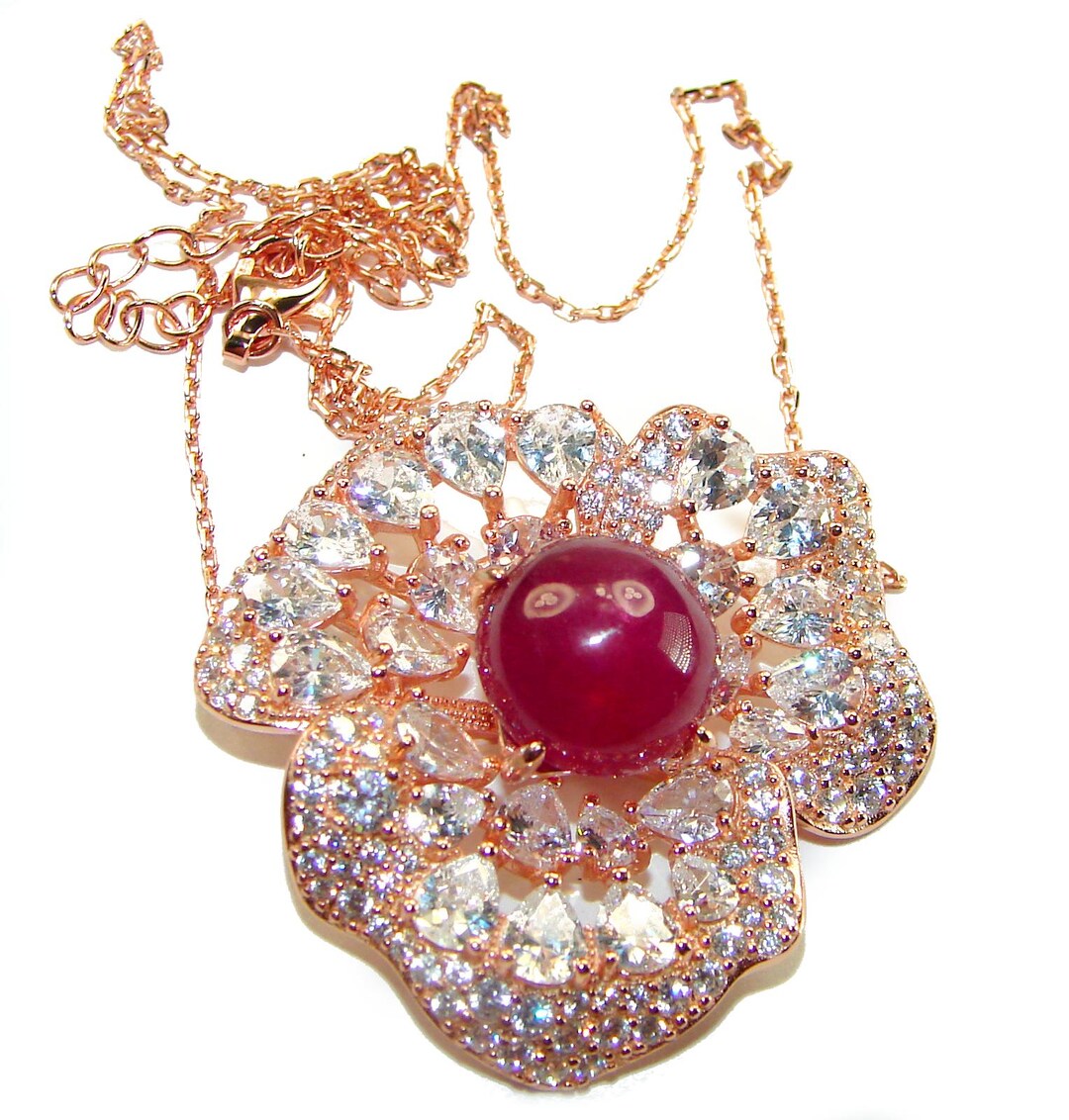 Timeless Ruby Necklace in 18K Rose Gold Over Sterling Silver 925 ...