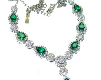 Timless Treasure Emerald   .925 Sterling Silver handcrafted  necklace