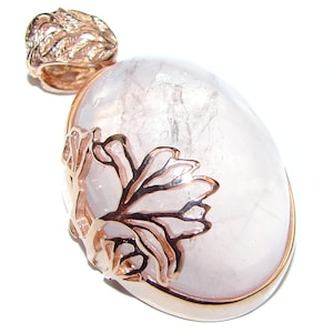 Faceted Rose Quartz Pendant 18K Gold over Sterling Silver, Pink Gemstone Necklace, Elegant Handmade Gift for Her