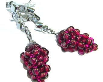 Boucles d'oreilles en tourmaline rouge fabriquées à la main en argent sterling 925, cadeau pour elle, bijoux uniques en pierres précieuses