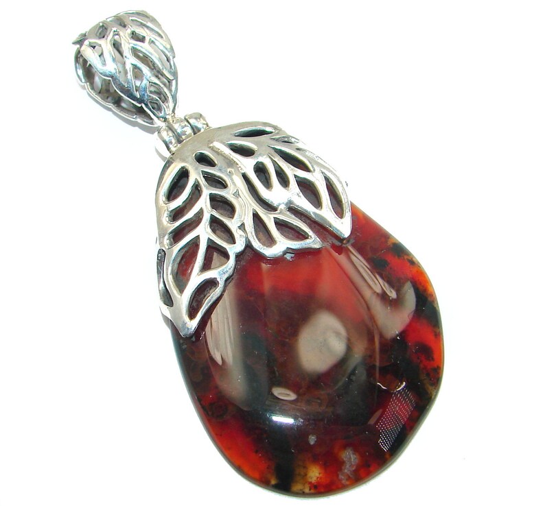 1 1 4 2 1 4 code 28-wrz-18-23 W dim L weight 17.40g 1 2 inch T Botswana Agate Sterling Silver Pendant