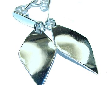 Extravagant Italy Sterling Silver Earrings 925 Unique Artisan Abstract Handmade Gift for Women
