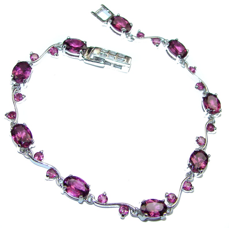 code 9-cze-20-224 weight 9.00g dim 3 8 inch Garnet Sterling Silver Bracelet