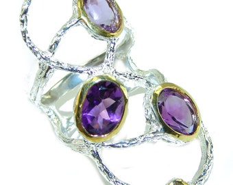 Spectacular Amethyst  .925 Sterling Silver Handcrafted  Ring size  5 1/2