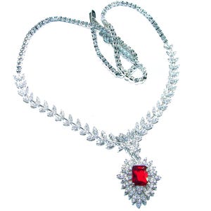 Isabella Ruby Necklace 7.5ct Natural Ruby 925 Sterling Silver Statement Jewelry Gift for Her Elegant Unique Handmade