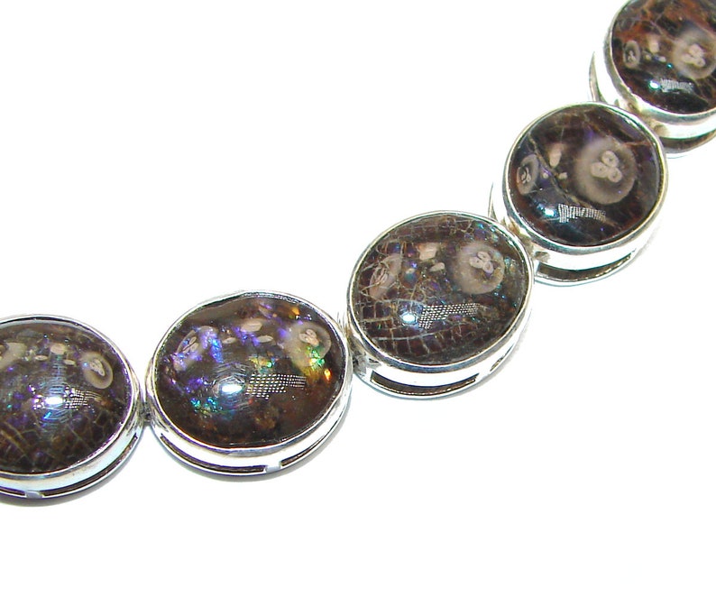 Ammolite code 28-lis-20-128 dim 1 2 inches weight 29.80g Sterling Silver Bracelet