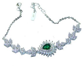 ヴィンテージ コロンビア産エメラルドブレスレット 925スターリング