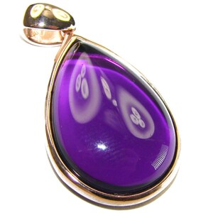Amethyst Rose Gold Sterling Silver Pendant, Vintage Style Handmade Women&#39;s Jewelry Gift