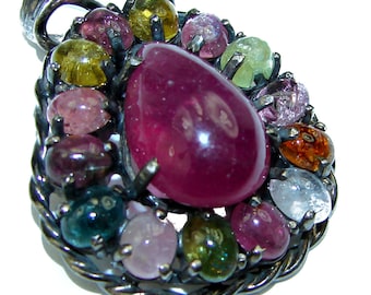 Ruby Pendant 925 Sterling Silver Handcrafted, Genuine Red Gemstone Jewelry Gift