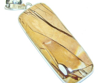Burro Creek Jasper Sterling Silver Pendant - weight 14.80g - dim L -2 3 4, W -1, T -1 4 inch - code 11-lis-15-1