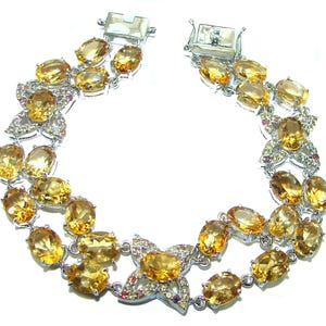Yellow Pearl Bracelet in 925 Sterling Silver, Handcrafted, Gemstone Jewelry, Elegant Gift for Women