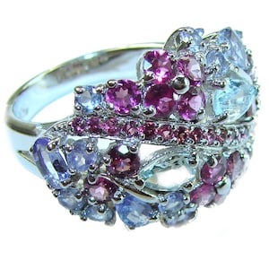 Aquamarine Sterling Silver Ring Handcrafted Oval Gemstone size: 8 March Birthstone Jewelry Unique Gift