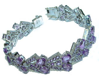 True Passion authentic Amethyst  .925 Sterling Silver handmade  Bracelet