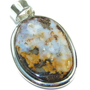 Authentic Australian Boulder Opal Pendant | 925 Sterling Silver | Handcrafted Blue Gemstone Jewelry Gift