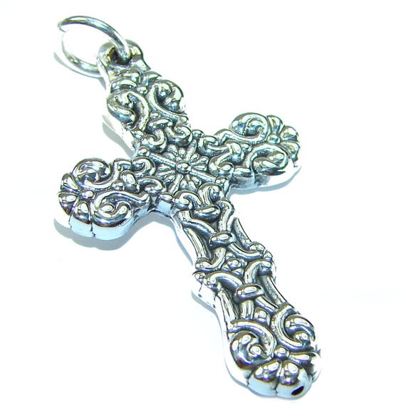 Ciondolo A Croce In Peridoto Fatto A Mano: Gioiello In Argento Sterling 925 Con Pietre Preziose - Italia - Foto 8