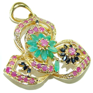 Colombian Emerald Pendant, Vintage Style, 8.5ct, 18K Gold Over Sterling Silver, Handmade Green Gemstone Jewelry, May Birthstone