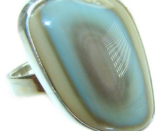 Imperial Jasper Sterling Silber Ring, handgefertigt, einzigartiger Edelstein, Größe: 7 (verstellbar), Statement-Geschenk für Sie