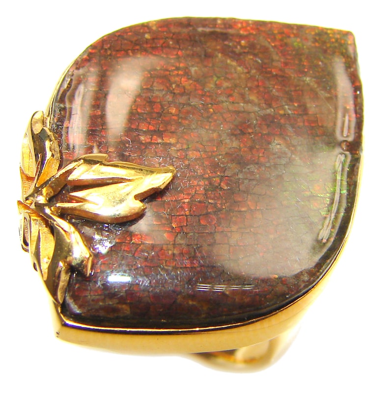W dim L Adjustable Ammolite Sterling Silver Ring Size 7 1 code 30-sty-20-15 weight 12.20g 1 1 4 T 3 8 inch