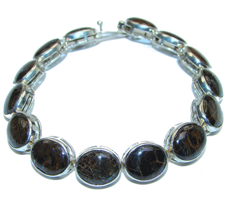 Ammolite code 28-lis-20-128 dim 1 2 inches weight 29.80g Sterling Silver Bracelet