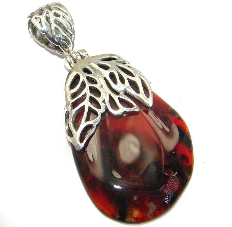 1 1 4 2 1 4 code 28-wrz-18-23 W dim L weight 17.40g 1 2 inch T Botswana Agate Sterling Silver Pendant