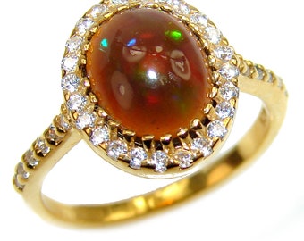 Vintage Design 2.5ctw Genuine  Black  Opal   .925 Sterling Silver handmade Ring size  5 3/4