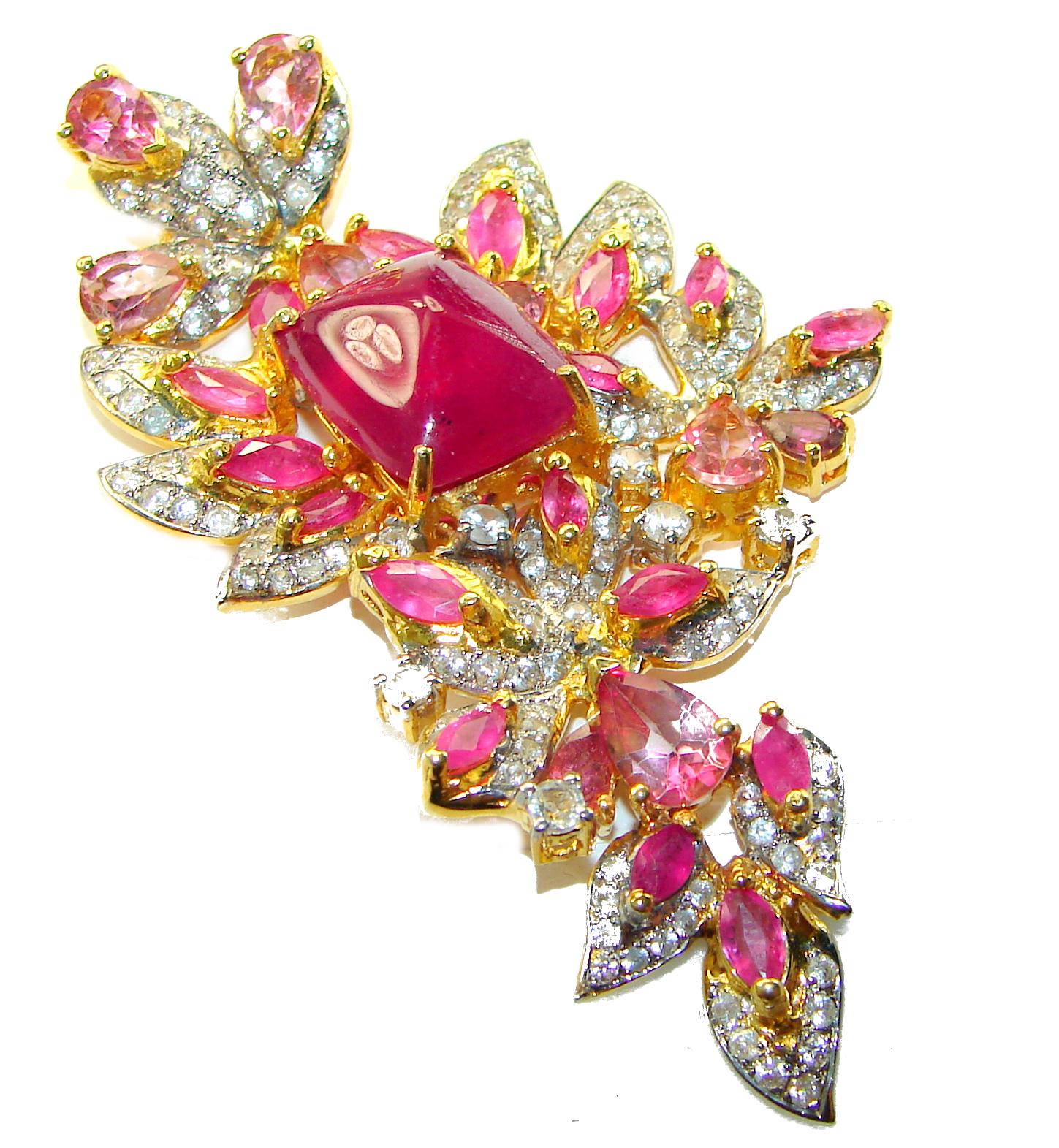 ヴィンテージ風 赤色宝石 ペンダント ハンドメイド ネックレス アクセサリーパーツ 紅玉 宝石の王