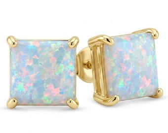 Blue Pink Opal Sterling Silver Earrings Oval Dangle Handmade Unique Gift Jewelry for Her