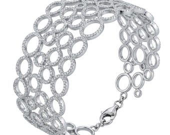Dolce Vita White Topaz Bracelet in Sterling Silver Handmade Gemstone Jewelry Gift for Her