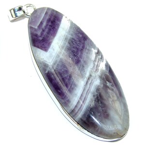 Amethyst Sterling Silver Pendant, Oval Gemstone, Handcrafted 925 Silver, Purple Jewelry Gift