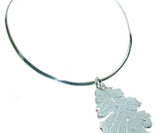 Real Leaf Necklace in Sterling Silver, Nature Inspired Handmade Jewelry, Unique Gift for Women