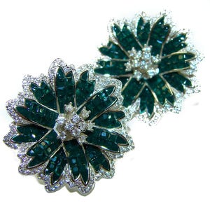 Colombian Emerald Earrings 22.9ct 925 Sterling Silver Handcrafted Green Gemstone Dangle Unique Gift for Her