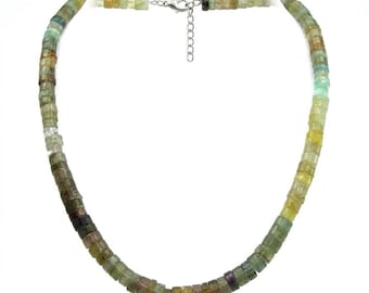 Goldene Fluorit Sterlingsilber Halskette 30 Zoll Handgefertigte Edelstein Schmuck Einzigartiges Geschenk für Frauen