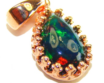 Pure Perfection 7.6CTW Authentic Black Opal 14K Gold Over